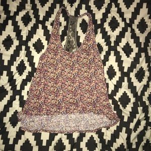 colorful flower print blouse